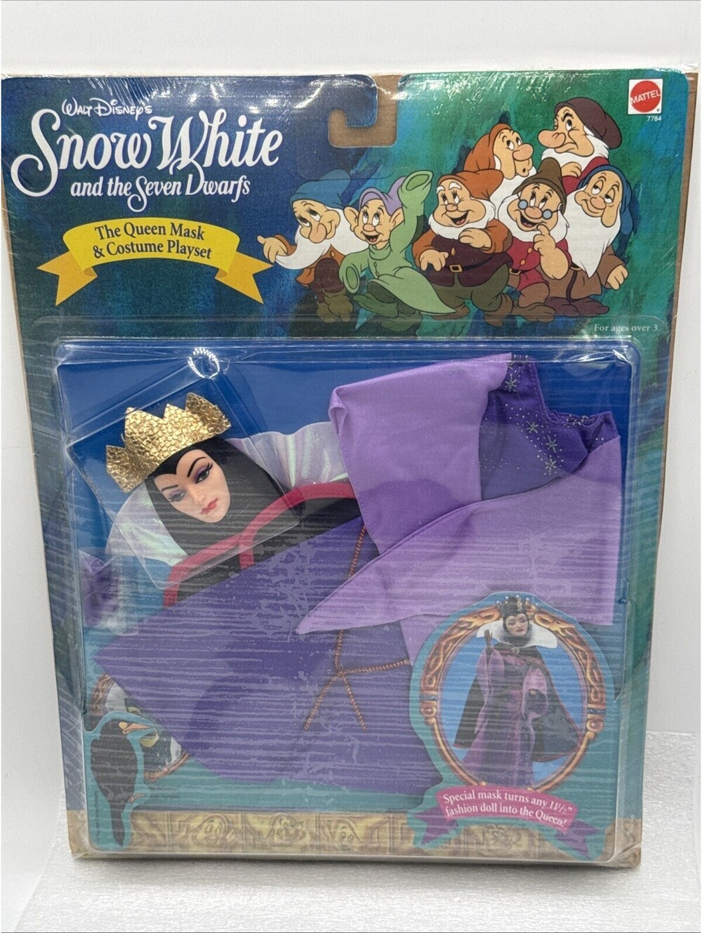 1992 Disney's Snow White and the Seven Dwarfs The Queen Mask & Costume Playset